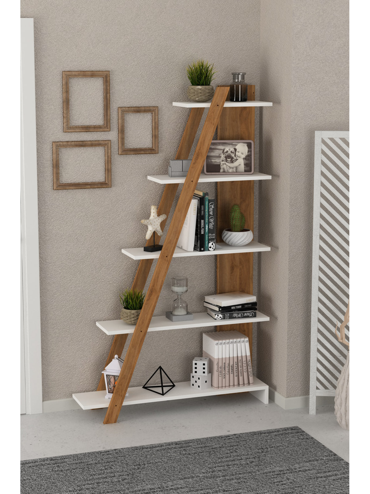 Ebern Designs Gracelee 65'' H x 39'' W Ladder Bookcase & Reviews